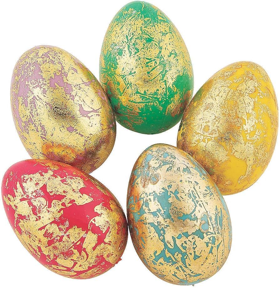 Fun Express Decorative Foil Easter Eggs - Home Decor - 24 Pieces | Amazon (US)