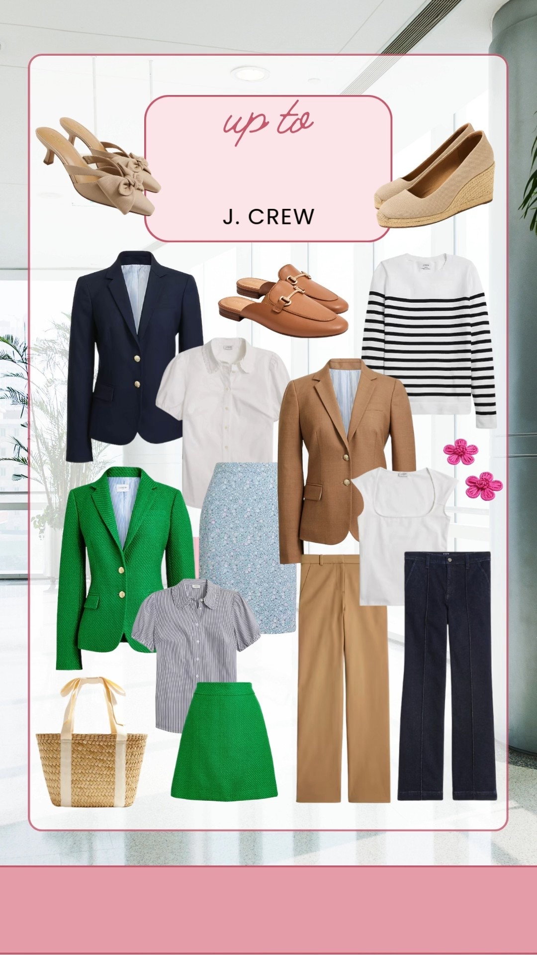 Stock up on elevated workwear staples from J.Crew! Save big on lightweight blazers, crisp poplin shirts, tailored pants, and breezy dresses—all perfect for spring and summer office outfits. Whether you're heading to a meeting or a casual Friday, these pieces will keep you looking effortlessly chic. Hurry, these sale deals won’t last! 

#LTKWorkwear #LTKFindsUnder100 #LTKShoeCrush