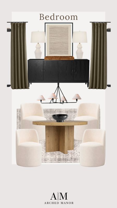 Dining room design! Kitchen table, velvet curtains, sideboard, washable rug

#LTKhome #LTKstyletip #LTKsalealert
