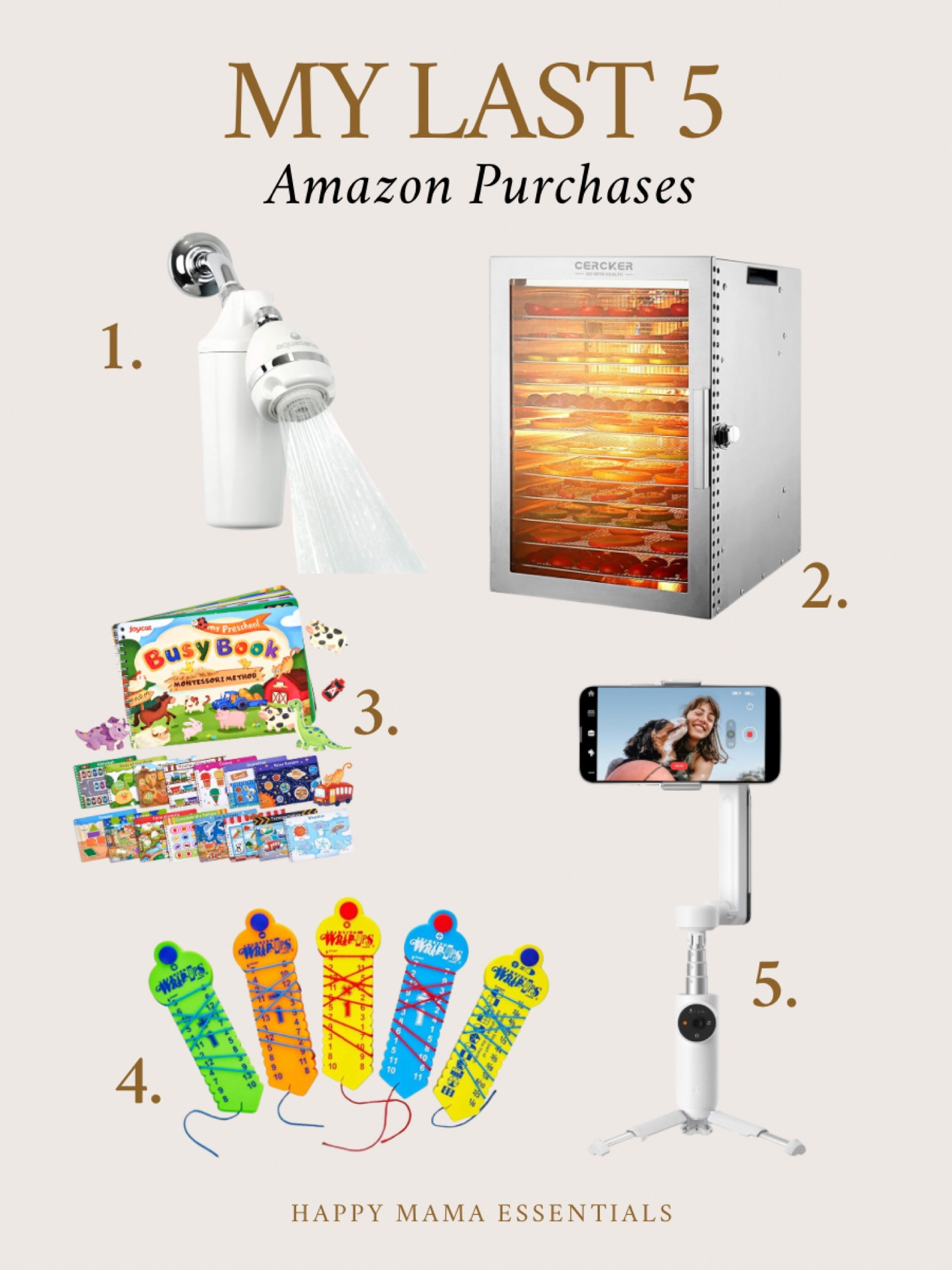 Testing out a new shower filter to remove chlorine, chemicals and reduce hard water. Upgraded to a stainless steel dehydrator, blown away at the capacity. Grabbed a few things for our homeschool morning basket and a new gimbal/phone tripod for content!

#LTKHome #LTKBacktoSchool #LTKFamily