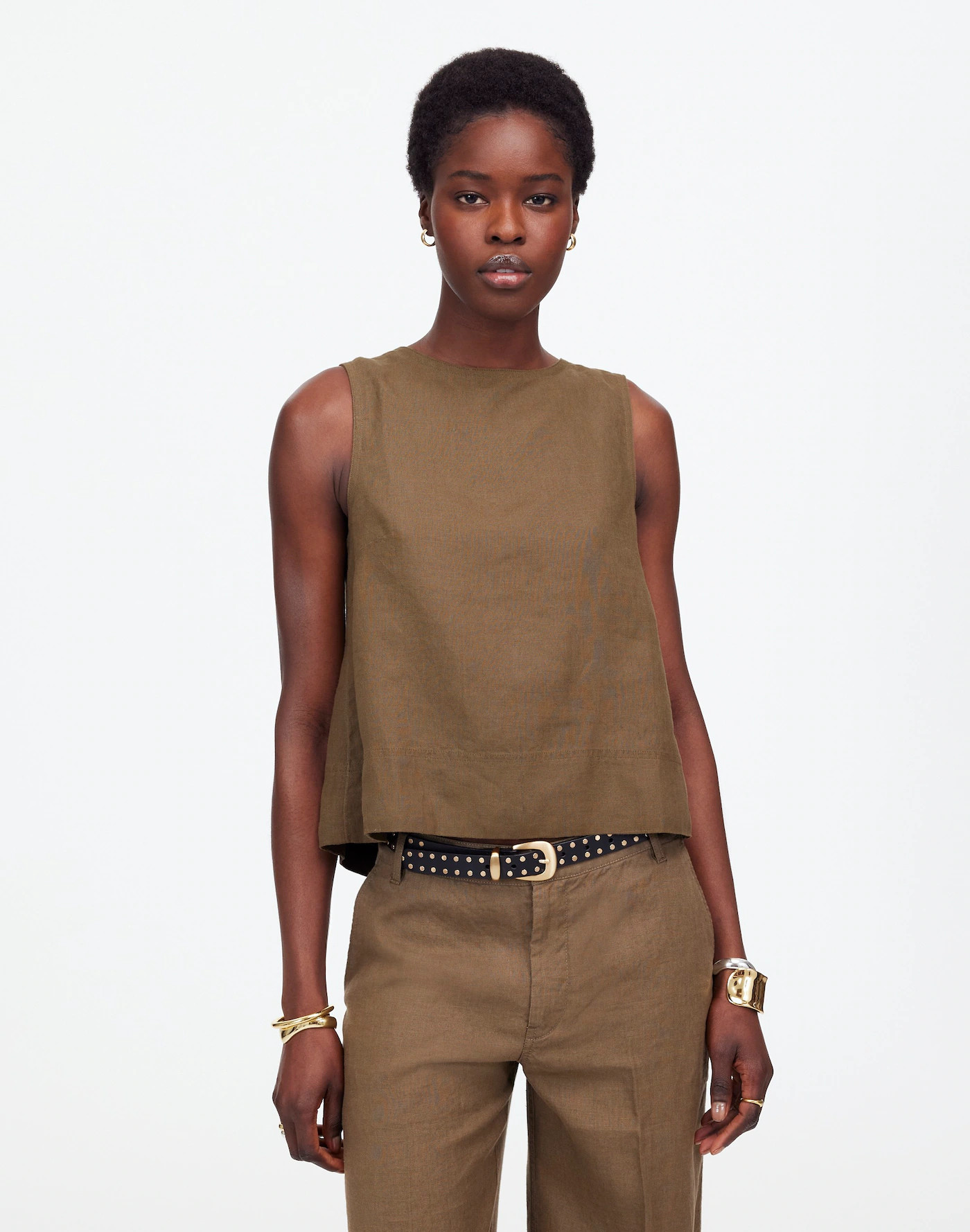 Linen Pleated Shell Top | Madewell
