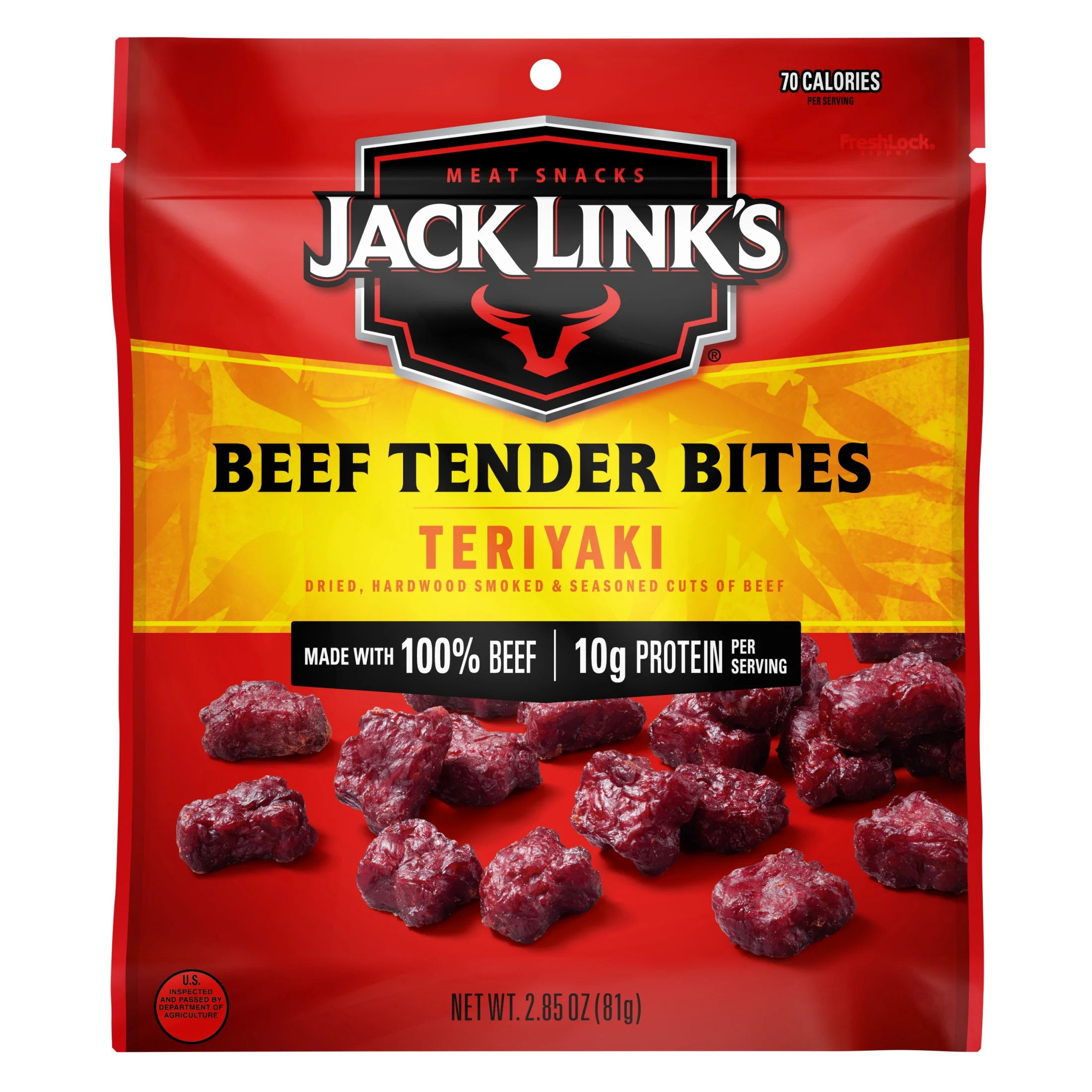 Jack Link's Teriyaki Tender Bites, 100% Beef, 2.85 oz. Resealable Bag - Walmart.com | Walmart (US)