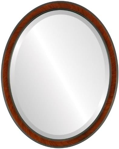 OVALCREST Oval Beveled Wall Mirror for Home Decor - Toronto Style - Vintage Cherry - 22x26 Outsid... | Amazon (US)