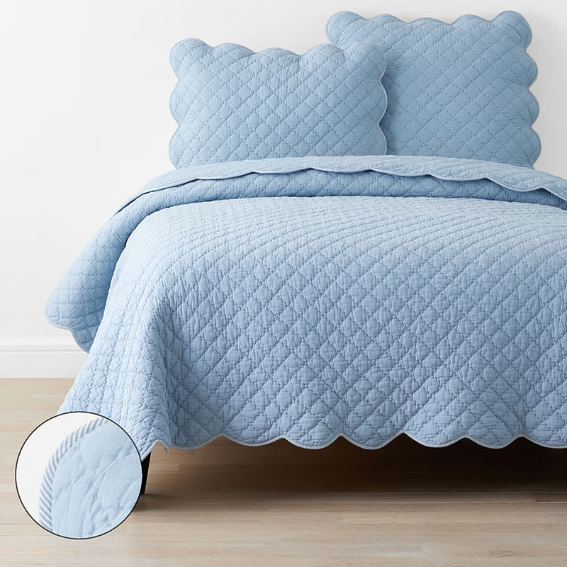 Scallop Quilt - Blue Sea, Twin/Twin XL | The Company Store