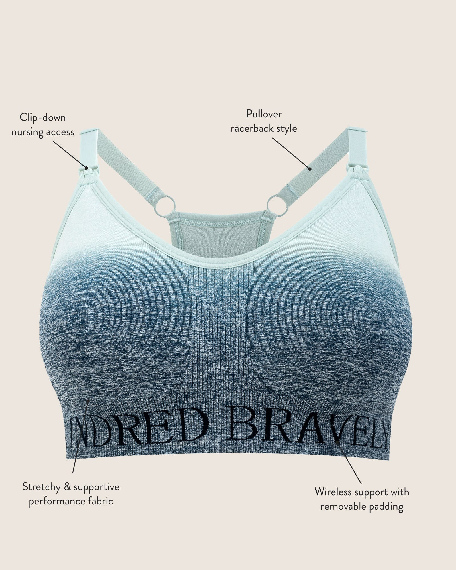 Sublime® Nursing Sports Bra | Ombre Storm – Kindred Bravely | Kindred Bravely