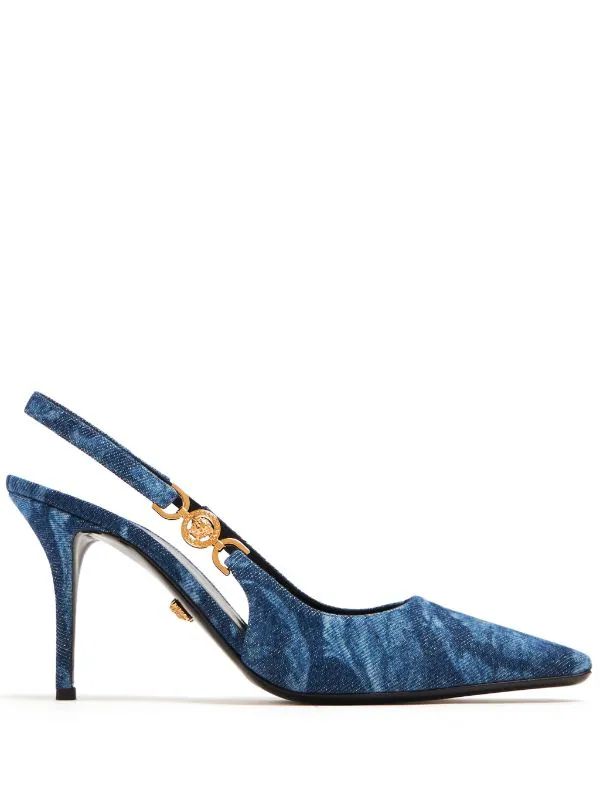 Versace Medusa '95 85mm Barocco-jacquard Pumps - Farfetch | Farfetch Global