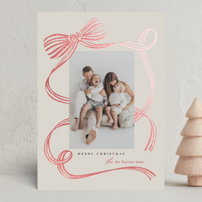 "Neddy" - Customizable Foil-pressed Holiday Cards in Red by Carrie ONeal. | Minted