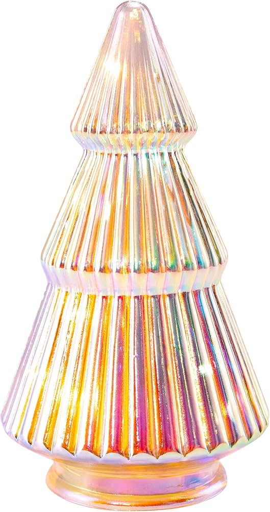 Árbol de Navidad de cristal de torre, colorido árbol de Navidad de mesa, 7.5 pulgadas, árbol d... | Amazon (US)