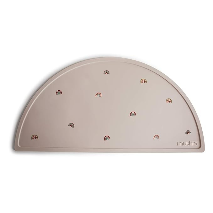 mushie Silicone Placemat for Kids | BPA-Free Non-Slip Design (Rainbows) | Amazon (US)