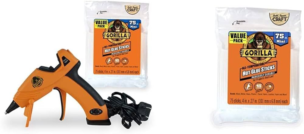 Gorilla Dual Temp Mini Hot Glue Gun Kit with 75 Hot Glue Sticks & Gorilla Hot Glue Sticks, Mini S... | Amazon (US)