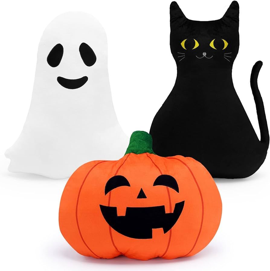 Halloween Ghost Pillow, Sofa Decorative Throw Pillow, Cuddly Pumpkin Black Cat Shaped Stuffed Pil... | Amazon (US)