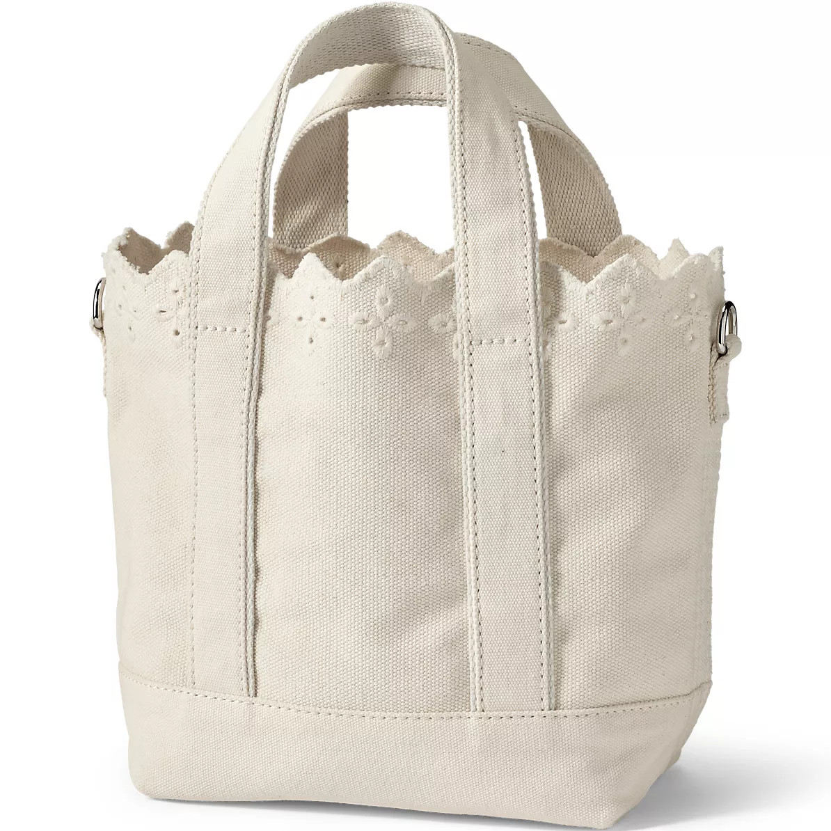Small Eyelet Canvas Open Top Tote | Lands' End (US)
