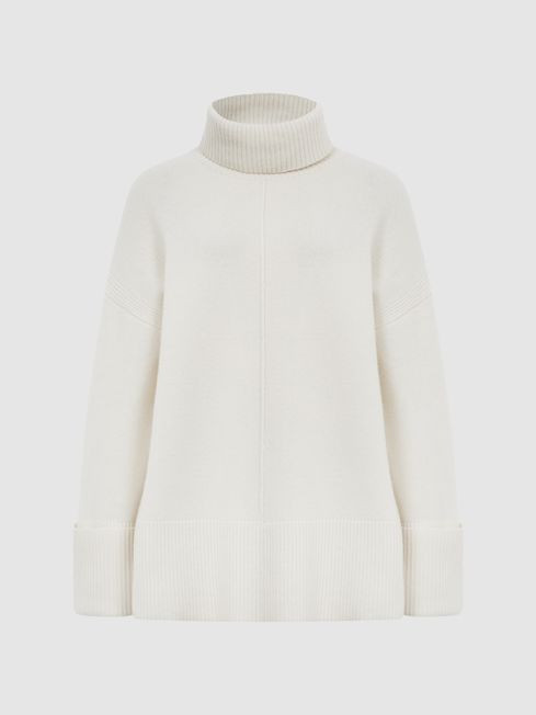 Reiss Cream Sarah Cashmere Blend Roll Neck Jumper | Reiss UK