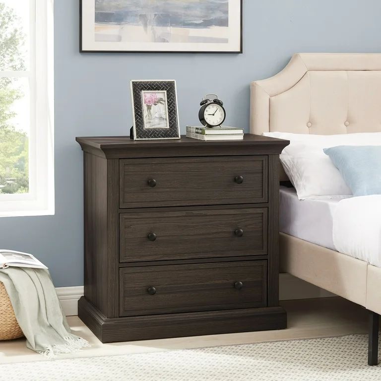 Better Homes & Gardens Canton 3-Drawer Nightstand with USB, Tobacco Oak Finish | Walmart (US)