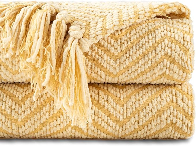 BATTILO HOME Gold Throw Blanket for Couch, Fall Decor Blankets & Throws, Fall Throw Blanket for A... | Amazon (US)