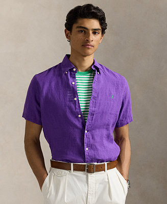 Men's Classic-Fit Linen Shirt | Macy's