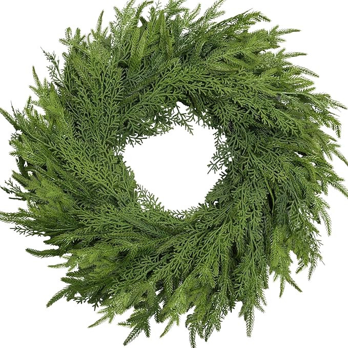 26 Inch Christmas Wreath, Christmas Wreaths for Front Door, Artificial Pine Wreath for Table Wall... | Amazon (US)