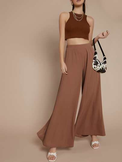 SHEIN High-Rise Palazzo Pants | SHEIN