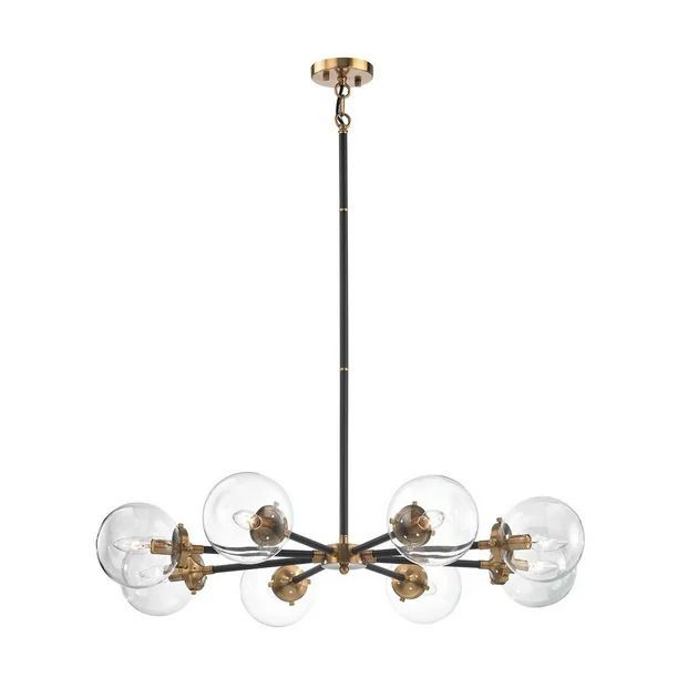 Round Globe Sputnik Style Eight Light Chandelier Light Retro Design Style   Antique Gold/Matte Bl... | Walmart (US)