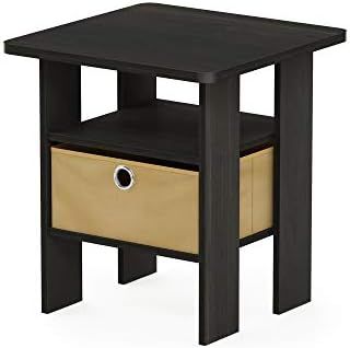 Furinno Andrey End Table / Side Table / Night Stand / Bedside Table with Bin Drawer, Espresso/Bro... | Amazon (US)