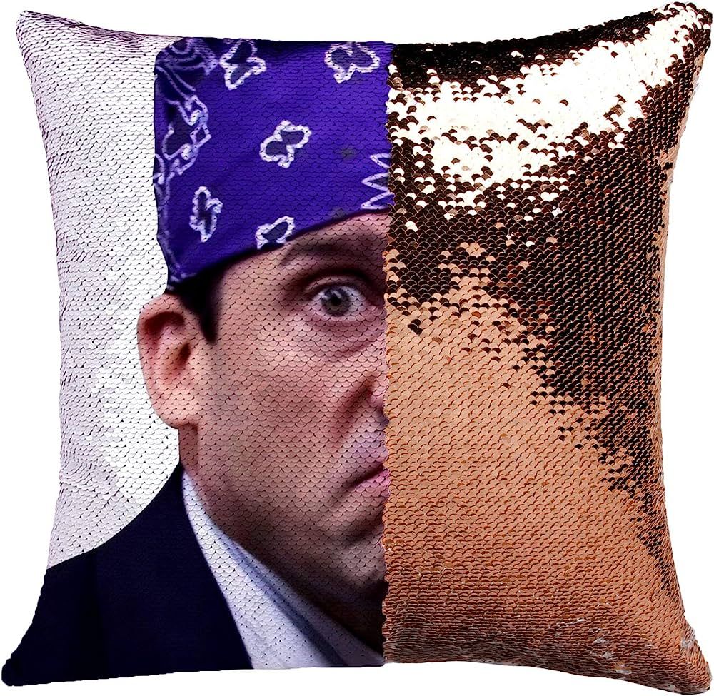 K T One The Office Dwight Mask Mermaid Sequins Pillow Cover, Magic Reversible Throw Pillow Case W... | Amazon (US)
