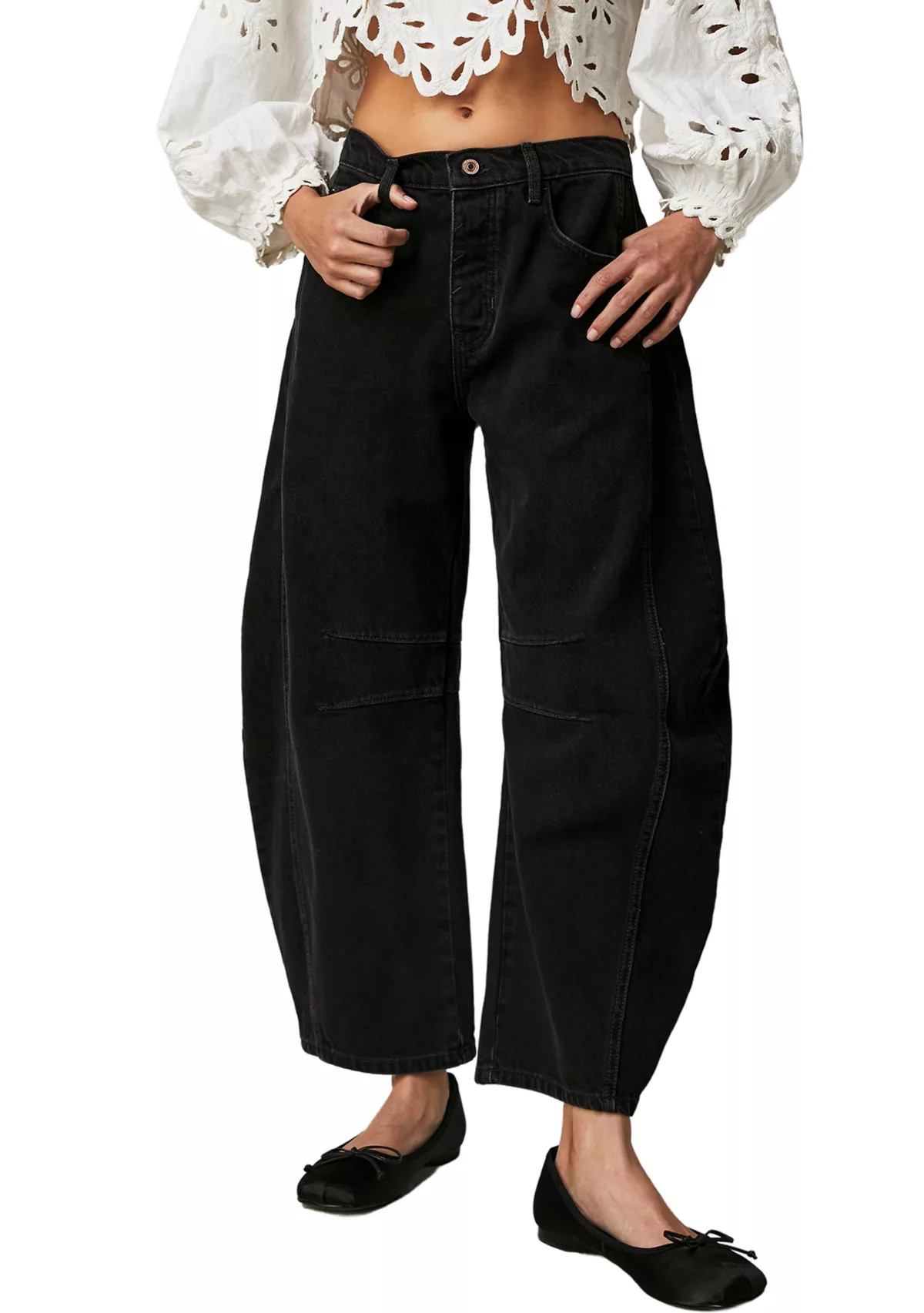 We The Free Good Luck Mid-Rise Barrel Jeans | Belk