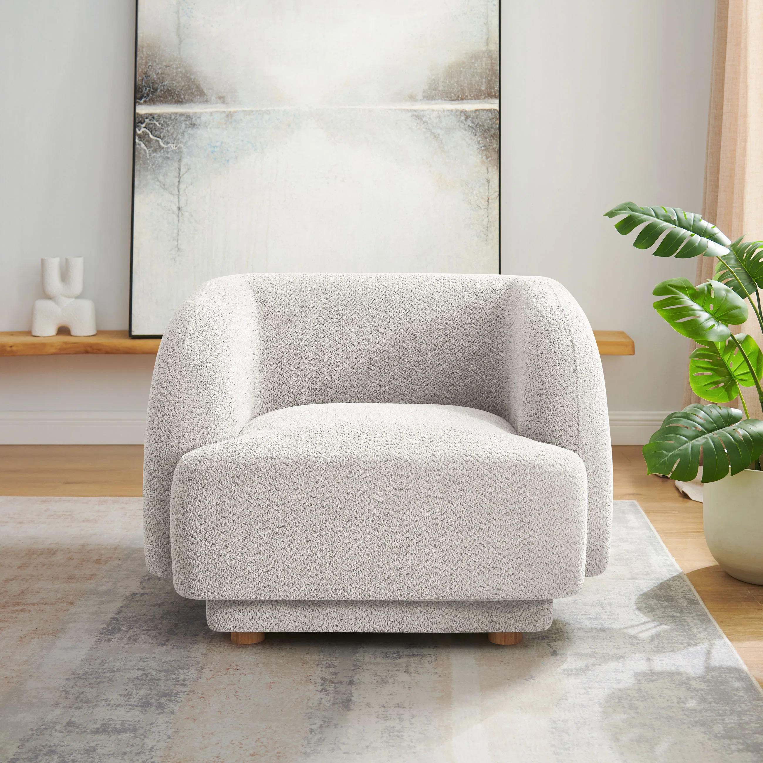 37Inch Upholstered Arm Chair With Wood Legs | Wayfair North America