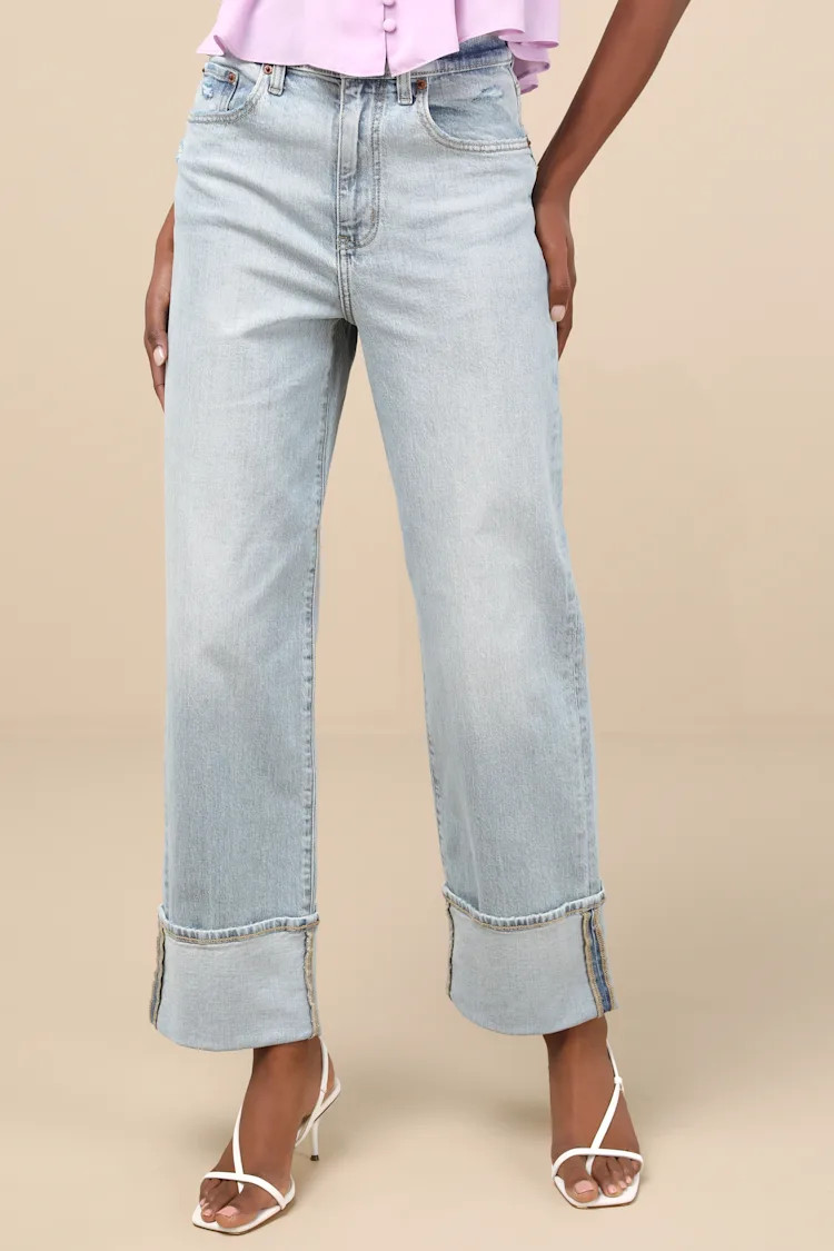 Eastside Light Wash High-Rise Cuffed Denim Jeans | Lulus