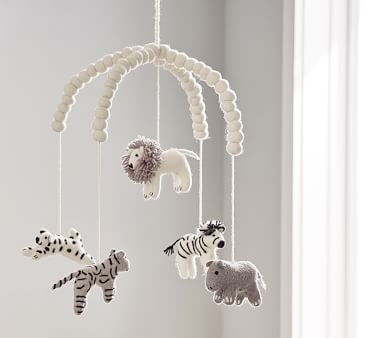 Safari Animals Felted Ceiling Mobile | Pottery Barn Kids
