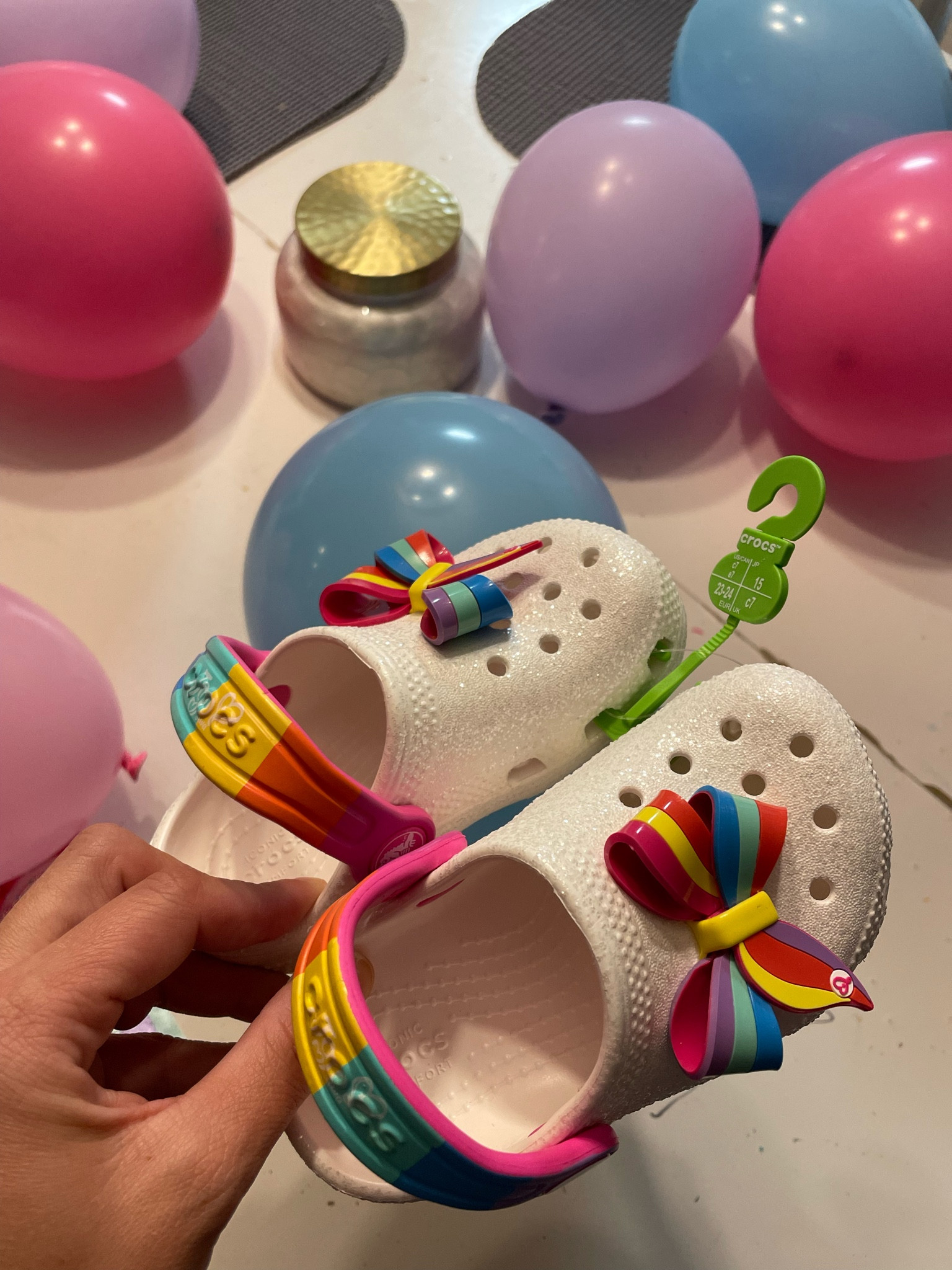 Rainbow shoes for the Birthday girl. #crocs #jojosiwa

#LTKGiftGuide #LTKkids #LTKfamily