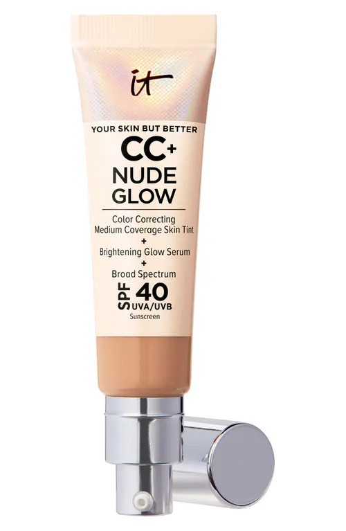 IT Cosmetics CC+ Nude Glow Lightweight Foundation + Glow Serum SPF 40 in Medium Tan at Nordstrom | Nordstrom