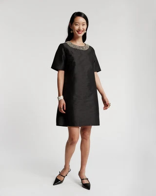 Tabby Shift Dress - Black | Frances Valentine