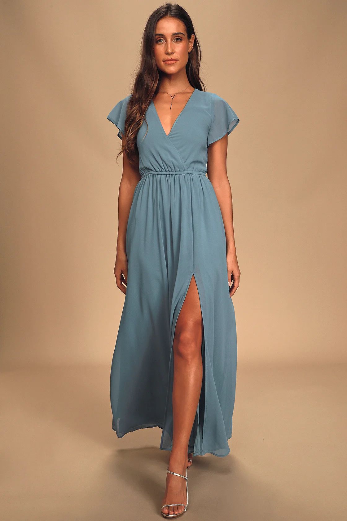 Lost in the Moment Slate Blue Maxi Dress | Lulus (US)