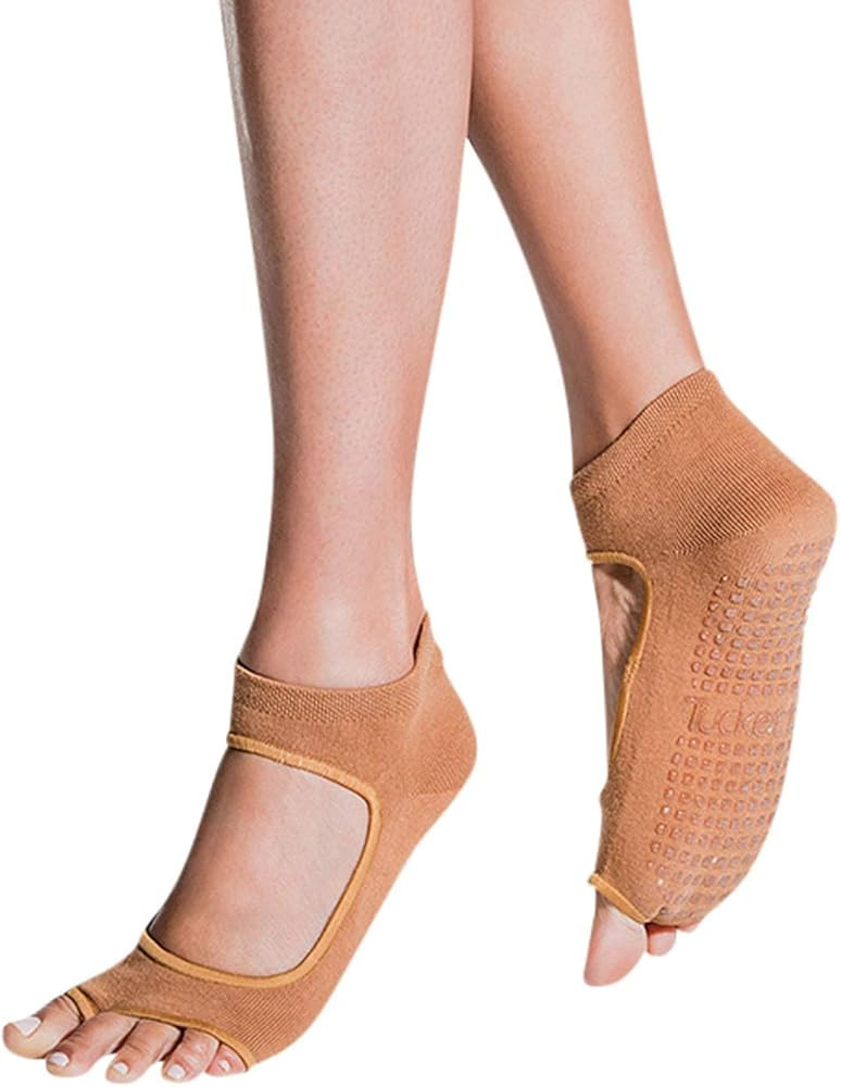 Tucketts Allegro Women Toeless Non-Slip Grip Socks - Yoga, Pilates, Dance - 3-Pack + Gift Bag, Mothe | Amazon (US)