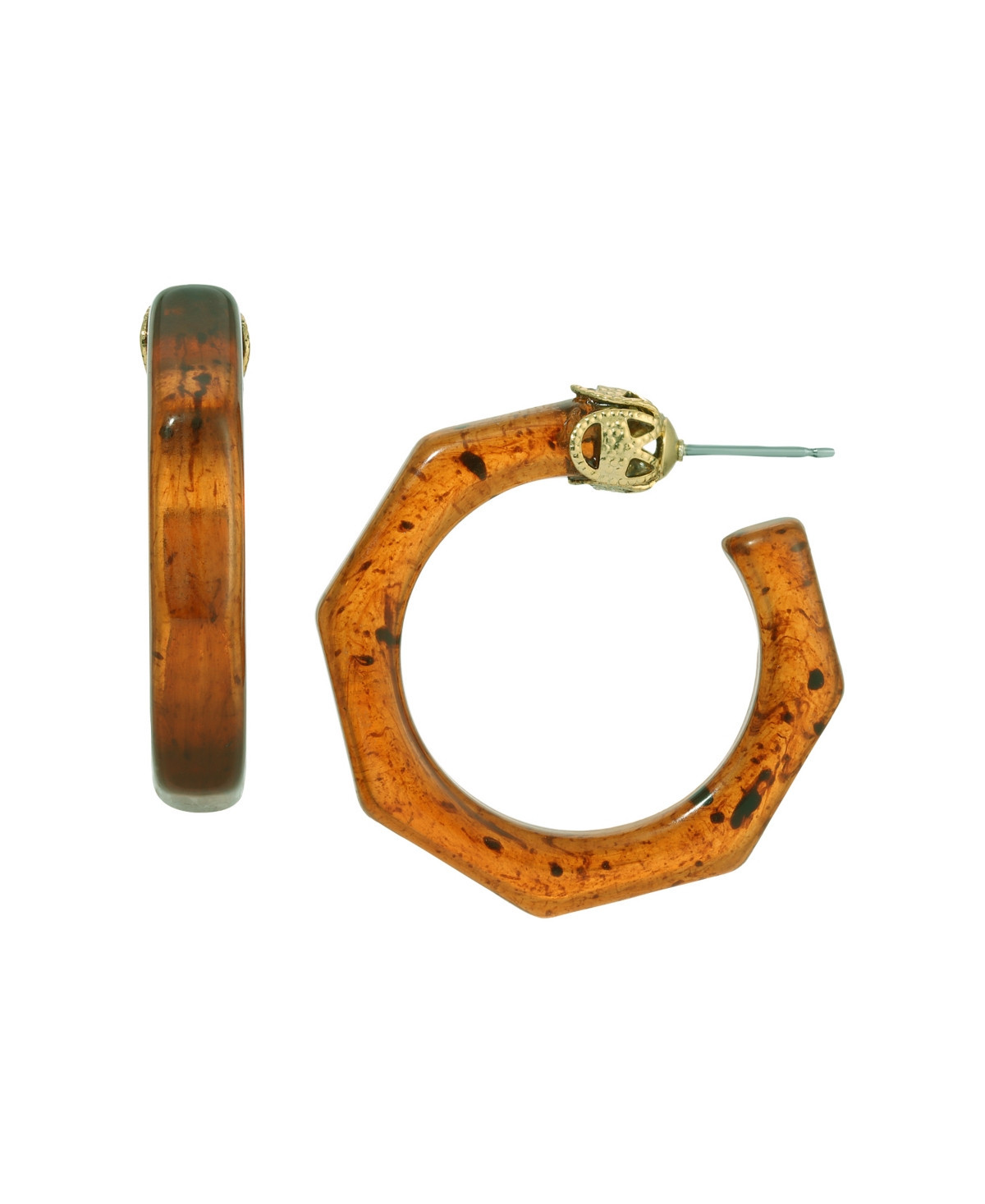 2028 Acrylic Tortoise Hoop Earring - Brown | Macy's