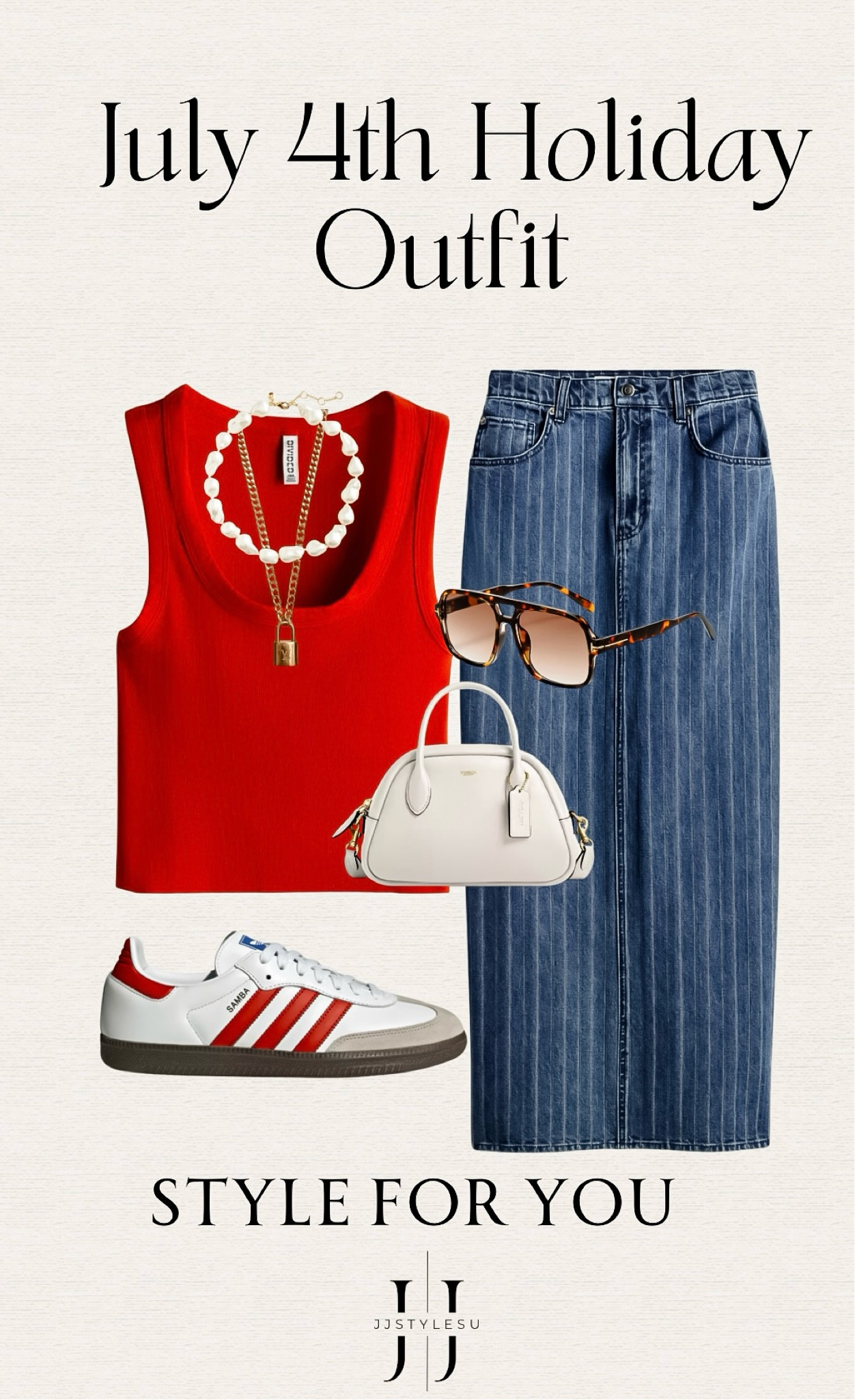 𝒥𝓊𝓁𝓎 4𝓉𝒽 𝒪𝓊𝓉𝒻𝒾𝓉 𝐼𝒹𝑒𝒶 

tank top, denim skirt, sambas, coach bag, aviator sunnies 

Tap the bell above for all your on trend finds♡

outfit idea, outfit inspo, holiday outfit H&M finds, amazon find , found on amazon, adidas , coach, jcrew, 






#LTKShoeCrush #LTKSeasonal #LTKFindsUnder100