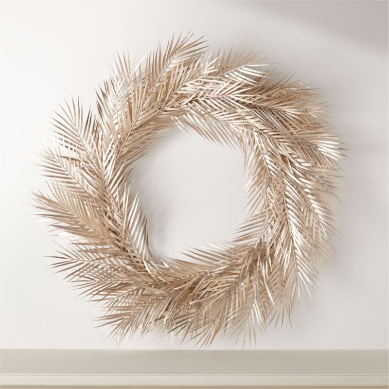 Faux Champagne Gold Phoenix Holiday Wreath 36" + Reviews | CB2 | CB2