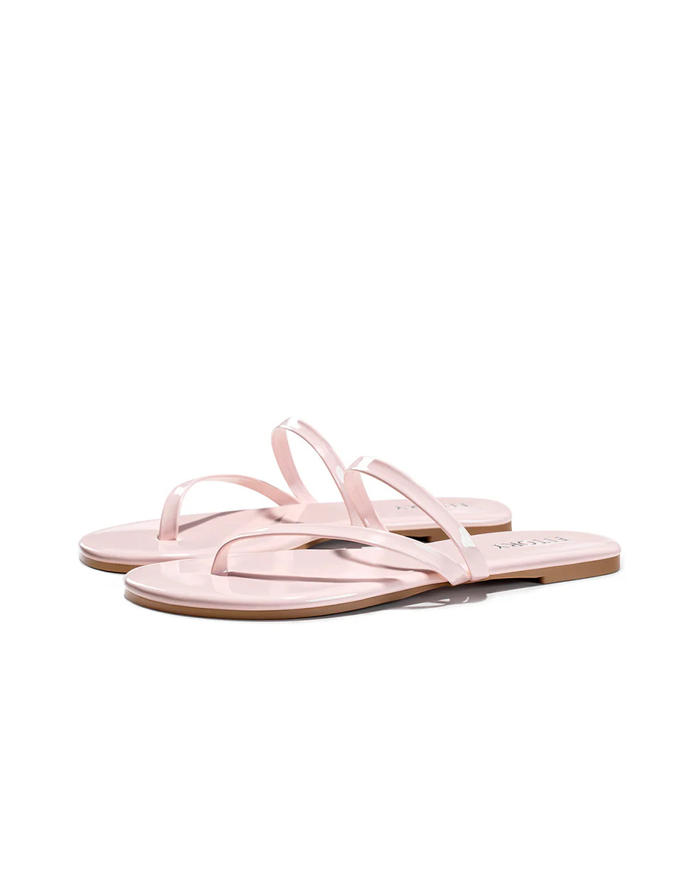 Alexis | Minimal Strappy Toe-Post Slides | Fitory Footwear US
