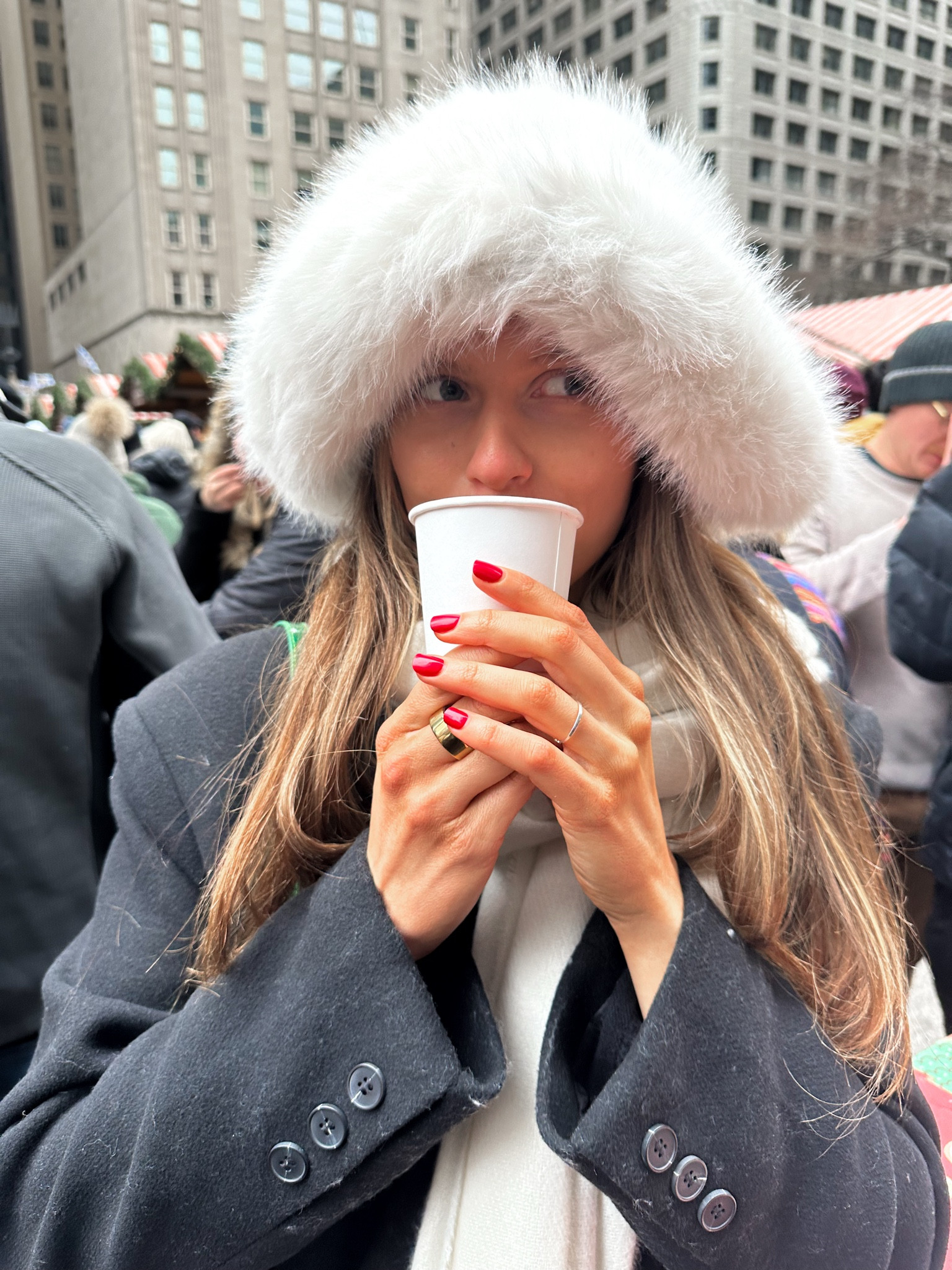 Winter Christmas Market ❄️ Christmas outfit, fuzzy hat, white fur hat, faux fur hat, faux fur, holiday outfit, Christmas market, red nails, red press on nails

#LTKGiftGuide #LTKHoliday #LTKFindsUnder50