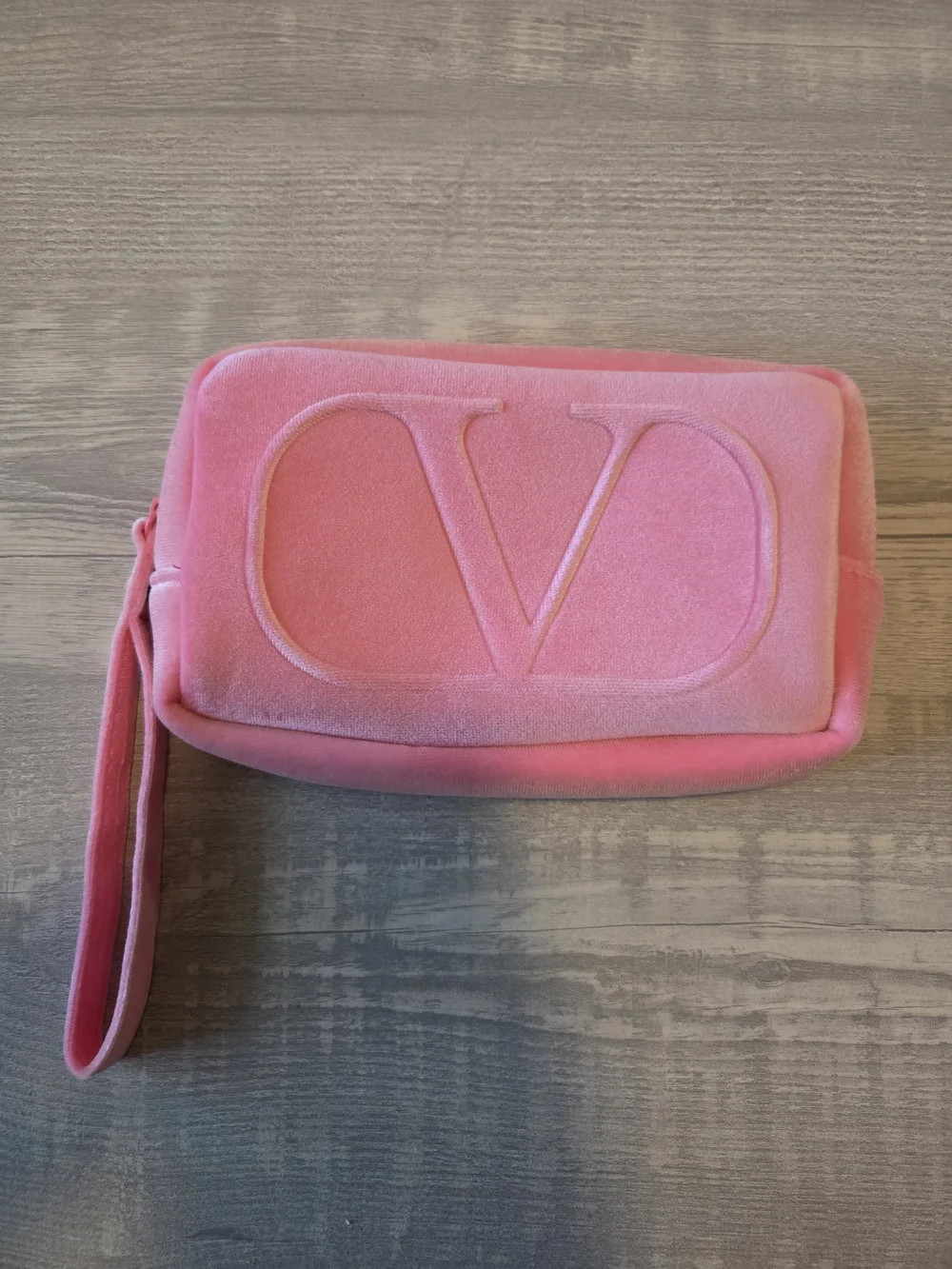 Valentino Pink Velvet V Logo Wristlet Pouch - NWOT | Poshmark