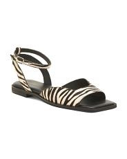 Leather Dive Ankle Wrap Flat Sandals | TJ Maxx