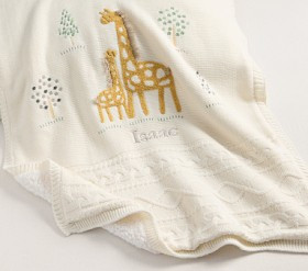 Giraffe Heirloom Baby Blanket | Pottery Barn Kids