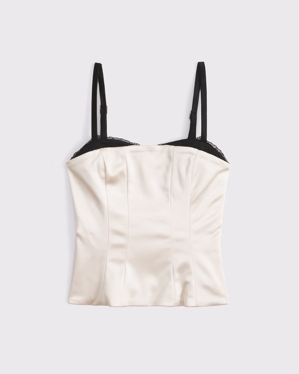 Lace and Satin Corset Top | Abercrombie & Fitch (US)