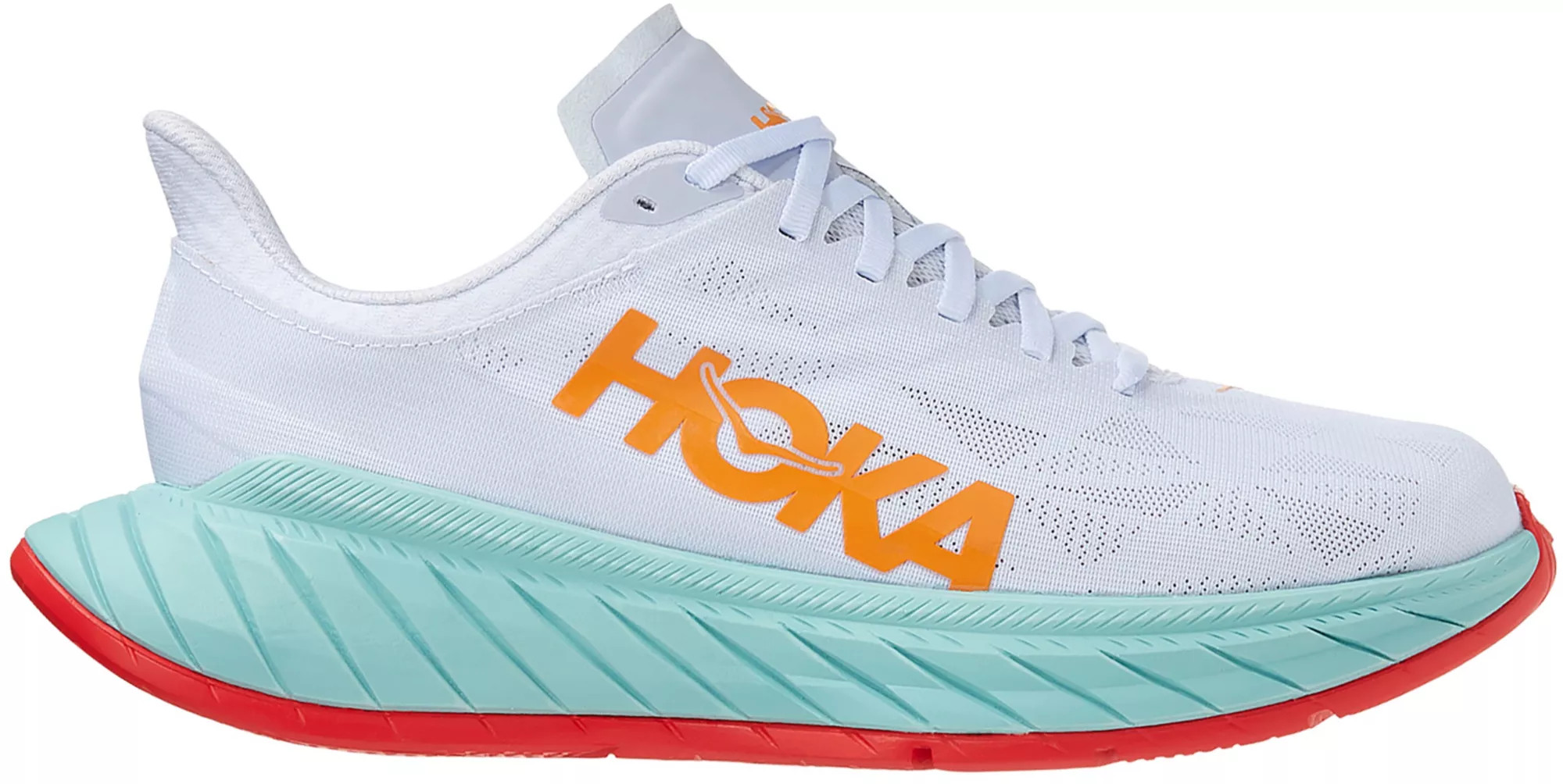 HOKA Men's Carbon X 2 Running Shoes, Size 8.5, White/Orange | Dick's Sporting Goods