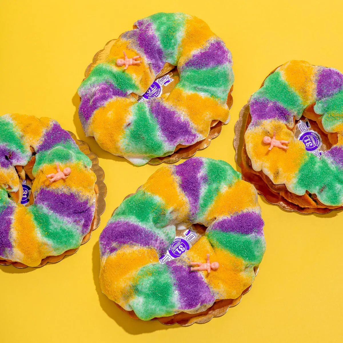 Traditional Mini New Orleans King Cake - 4 Pack | Goldbelly