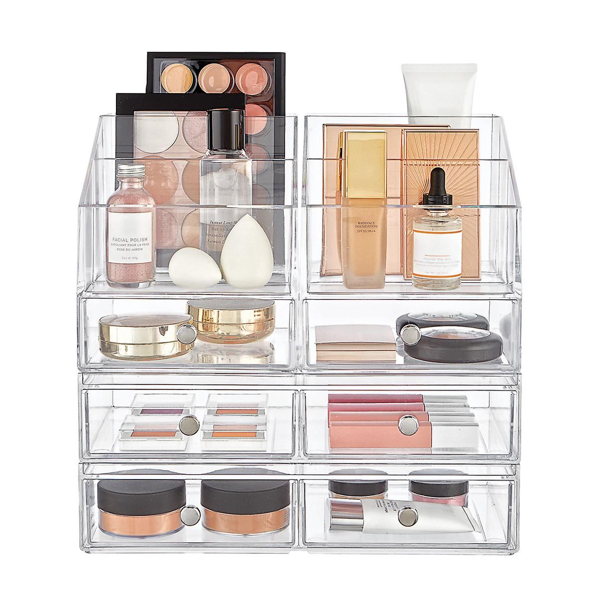 iDESIGN Clarity Wide 2-Drawer Stacking Box Clear | The Container Store