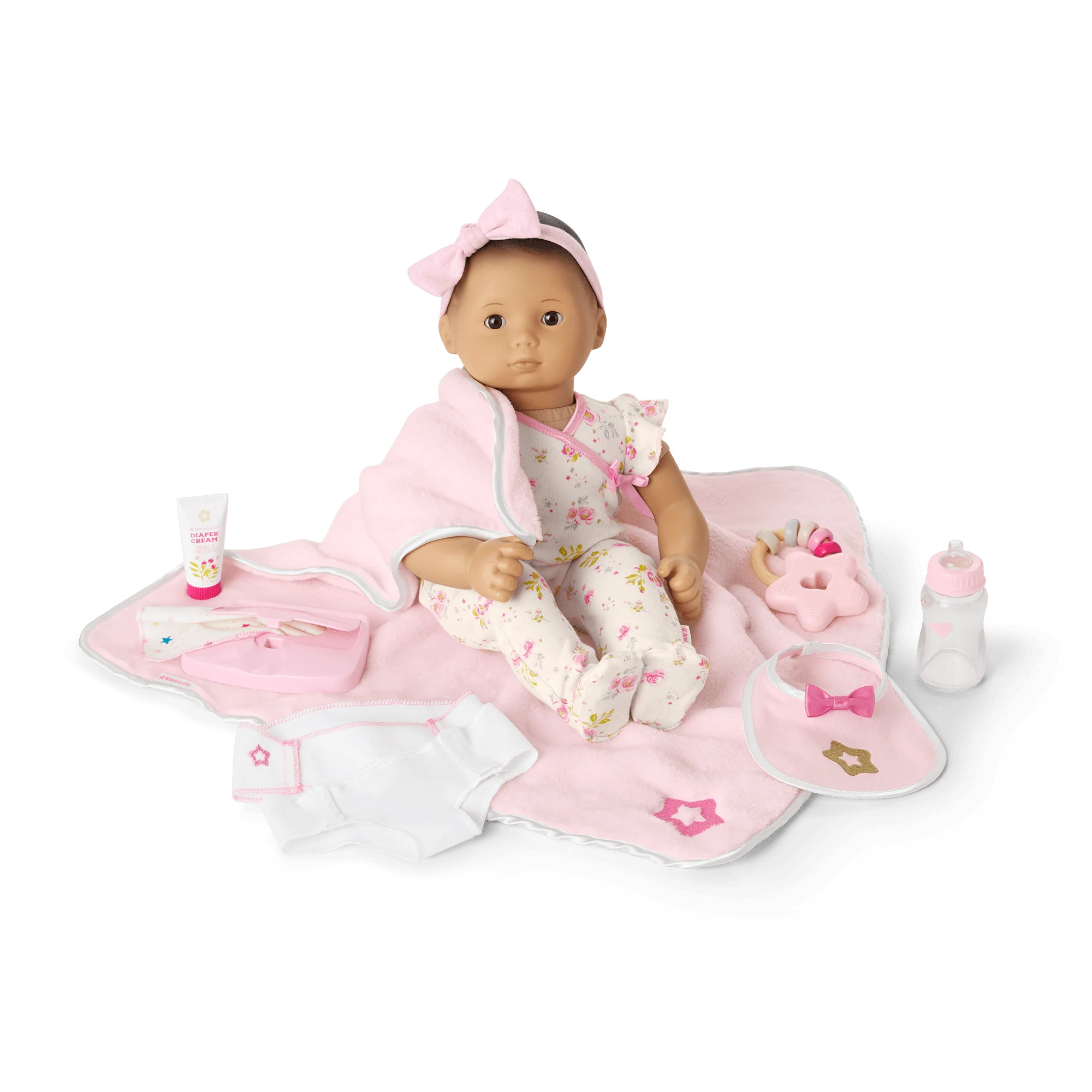Bitty Baby® Doll #4 with black hair Care & Play Set | American Girl
