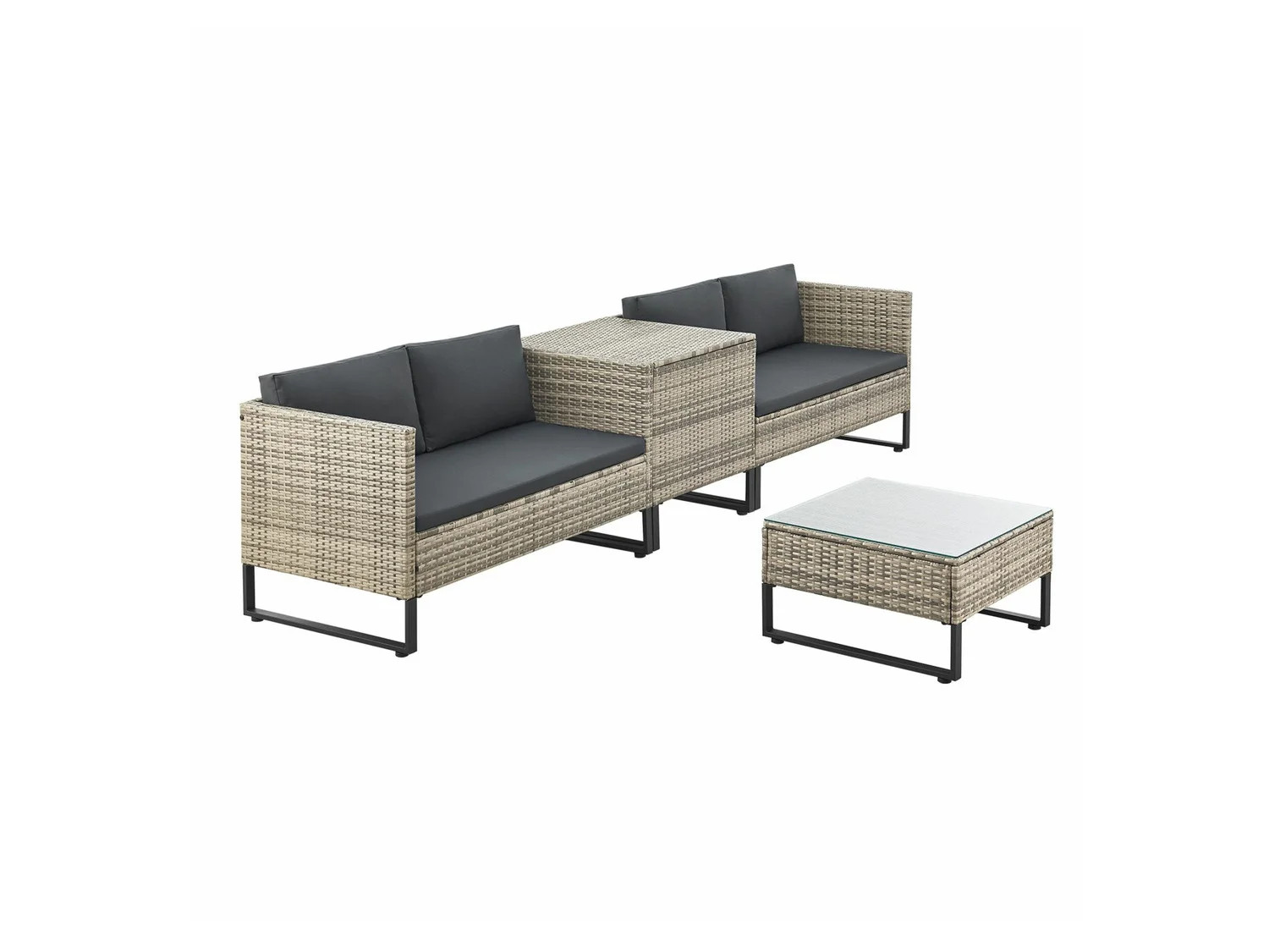 JUSKYS | Polyrattan Lounge \u00bbSantorini\u00ab, 4-tlg. - Lidl | Lidl DE