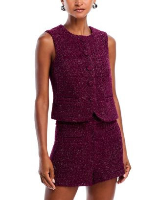 AQUA Bouclé Tweed Vest - Exclusive  | Bloomingdale's Women | Bloomingdale's (US)