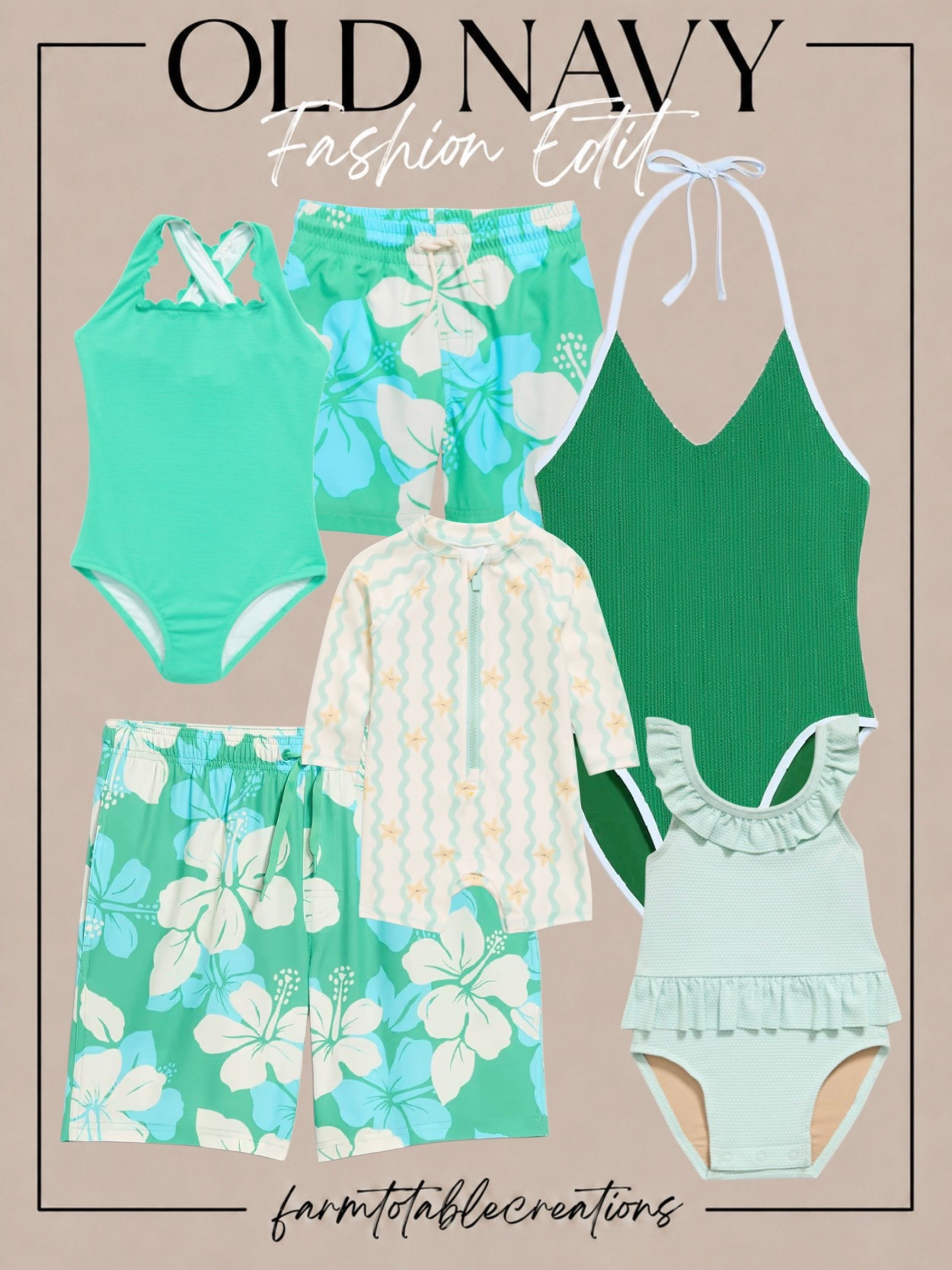 Old Navy Swim Edit 💚☀️

Matching family swimwear is one of my favorite ways to make summer vacations, beach days, and poolside memories even more special. These coordinating Old Navy swim finds feature fun tropical prints, beautiful shades of green, and comfortable styles for everyone in the family. From adorable kids’ swimsuits to flattering women’s swimwear and coordinating trunks, these pieces are perfect for your next sunny getaway.

If you’re planning a family vacation or simply spending weekends by the water, now is the perfect time to grab these affordable matching swim styles before they’re gone!

Follow @farmtotablecreations on Instagram for more cozy home finds and trending decor.

#LTKSwim #OldNavyStyle #OldNavySwim #FamilyMatchingSwim #BeachVacation #PoolDayStyle #SummerFashion #FamilyVacation #SwimwearFinds #BeachStyle #ResortWear #MomStyle #KidsFashion #VacationReady #SummerEssentials #AffordableFashion #FamilyStyle #OldNavyFinds #LTKFamily #FarmToTableCreations

#LTKKids #LTKMens #LTKSwim